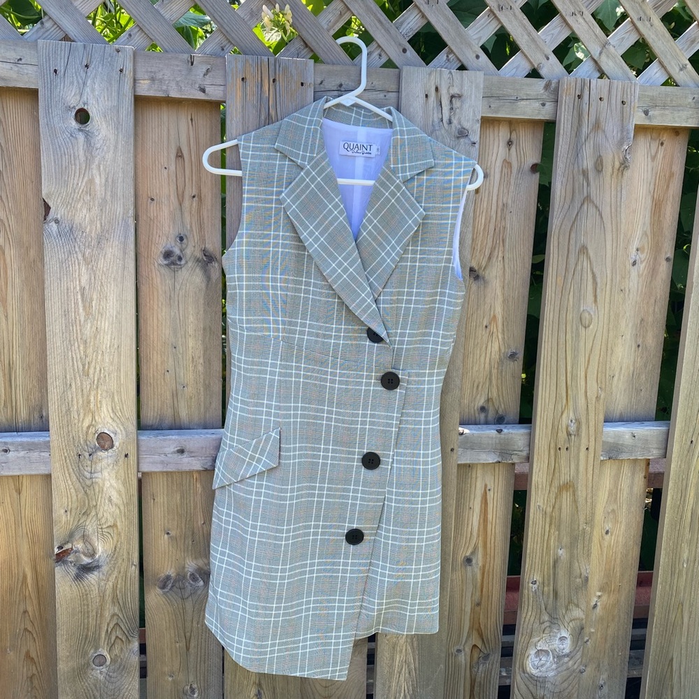Quaint Button Up Checkered Dress